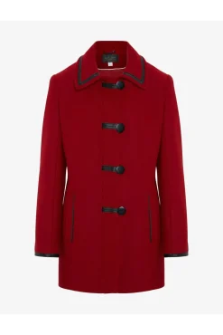Outerwear^De La Creme Fashions Wool Blend Contrast Trim Coat