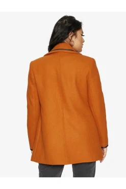 Outerwear^De La Creme Fashions Wool Blend Contrast Trim Coat