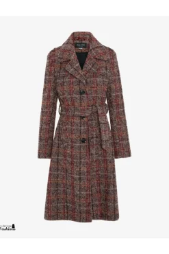 Outerwear^De La Creme Fashions Wool Blend Check Military Duster Coat