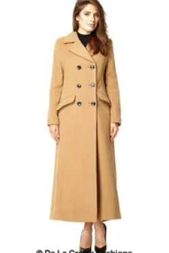 Outerwear^De La Creme Fashions Wool Blend Double Breasted Long Coat