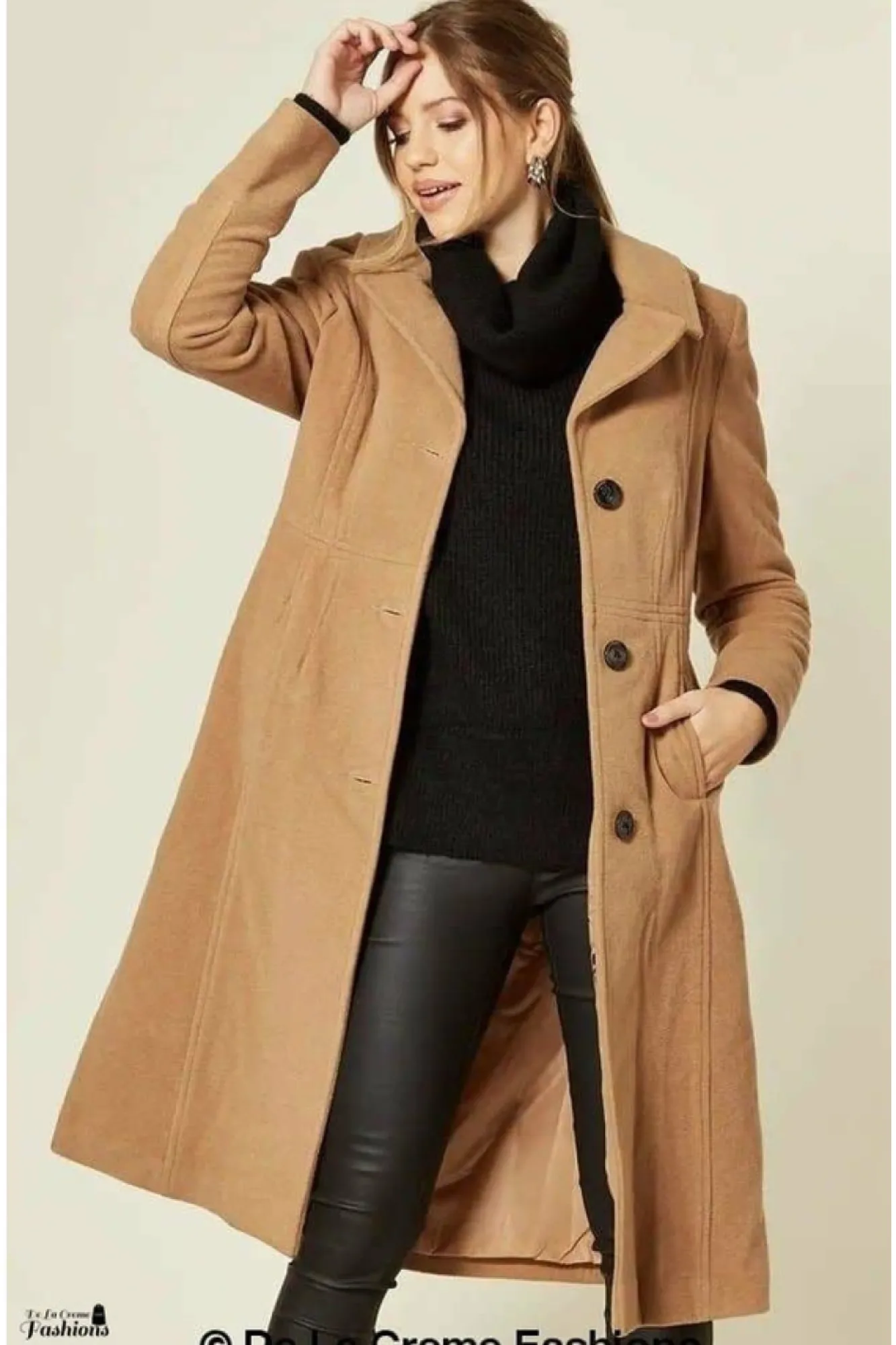 Outerwear^De La Creme Fashions Wool Blend Hooded Mid Length Coat