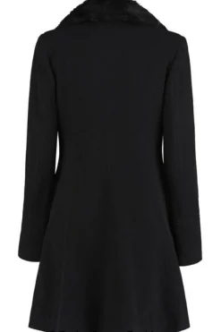 Outerwear^De La Creme Fashions Wool Blend Faux Fur Collar Midi Coat