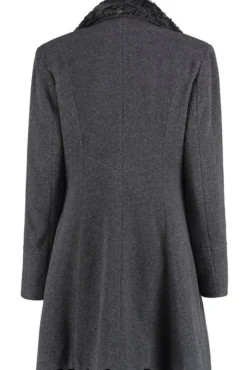 Outerwear^De La Creme Fashions Wool Blend Faux Fur Collar Midi Coat
