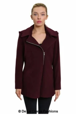 Outerwear^De La Creme Fashions Wool Blend Zip Up Hooded Coat