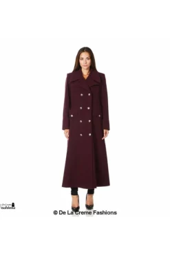Outerwear^De La Creme Fashions Wool Blend Double Breasted Maxi Coat