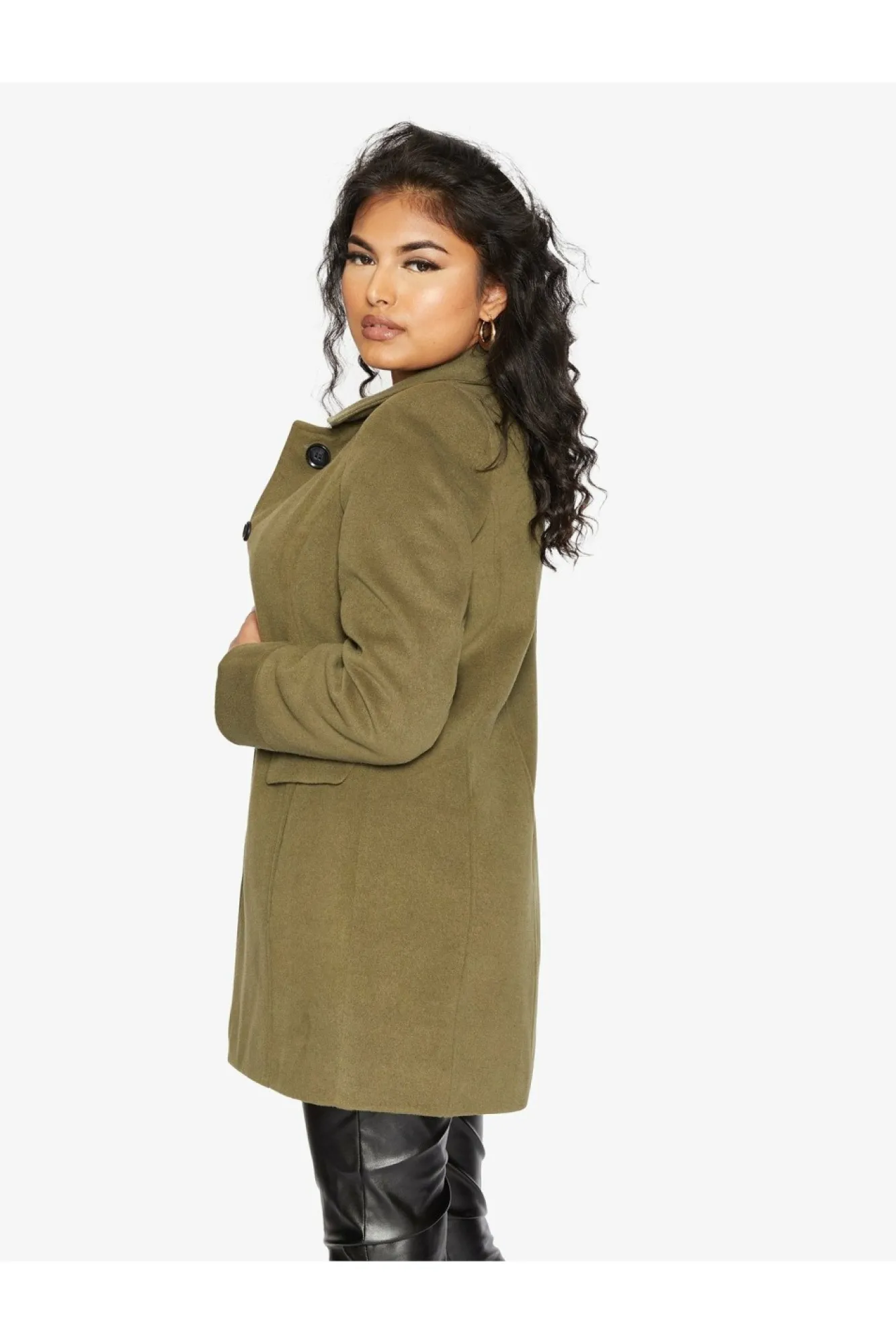 Outerwear^De La Creme Fashions Wool Blend Hip Length Covert Coat