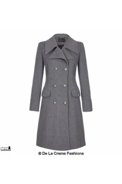 Outerwear^De La Creme Fashions Wool Blend Double Breasted Midi Coat