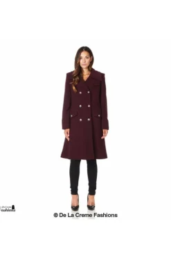 Outerwear^De La Creme Fashions Wool Blend Double Breasted Midi Coat