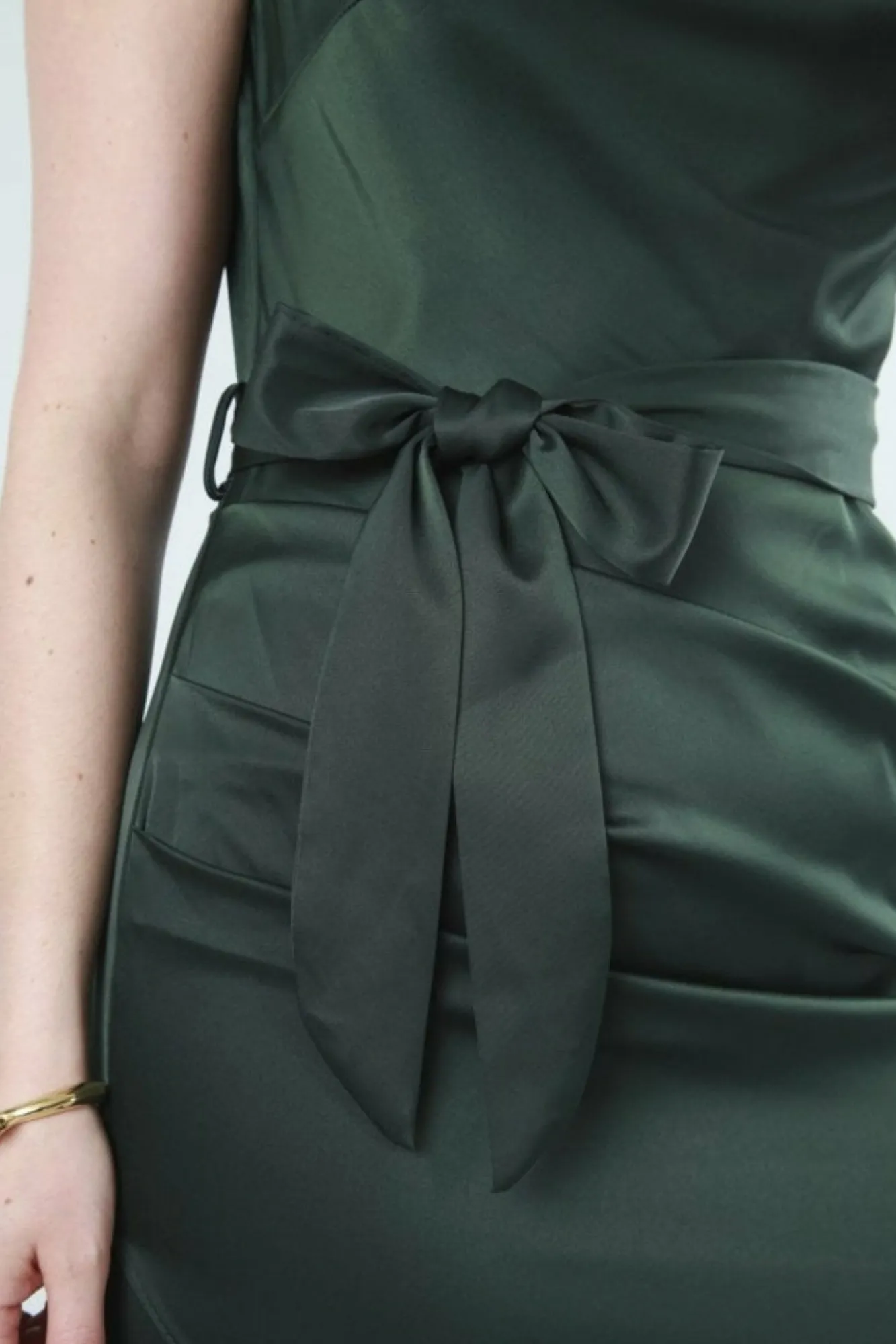 Mini Dresses^Double Second Belted Cowl Neck Dress Green