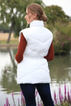 Outerwear^Double Second Belted Gilet Puffer White