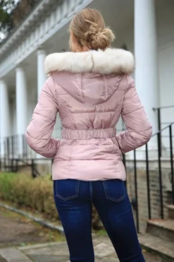 Outerwear^Double Second Belted Short Puffer Pink