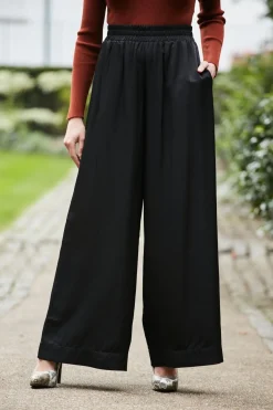 Trousers^Double Second Black Lux Wide Leg Trousers Olivegreen