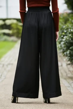 Trousers^Double Second Black Lux Wide Leg Trousers Olivegreen