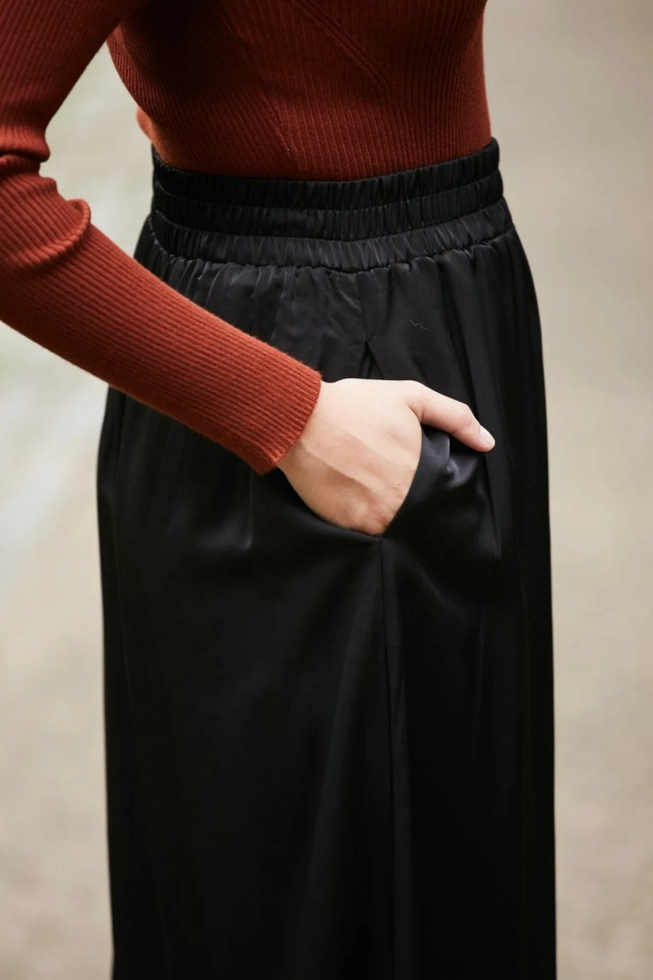 Trousers^Double Second Black Lux Wide Leg Trousers Olivegreen