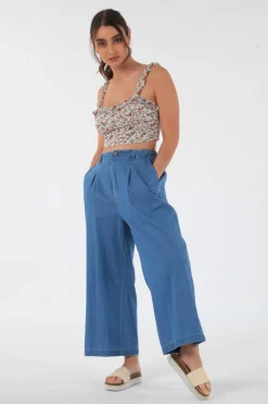 Trousers^Double Second Chambray Pants Blue