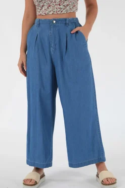 Trousers^Double Second Chambray Pants Blue