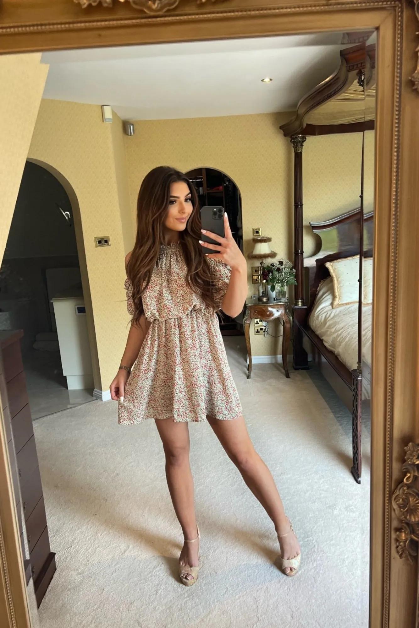 Mini Dresses^Double Second Cold Shoulder Floral Dress Multi