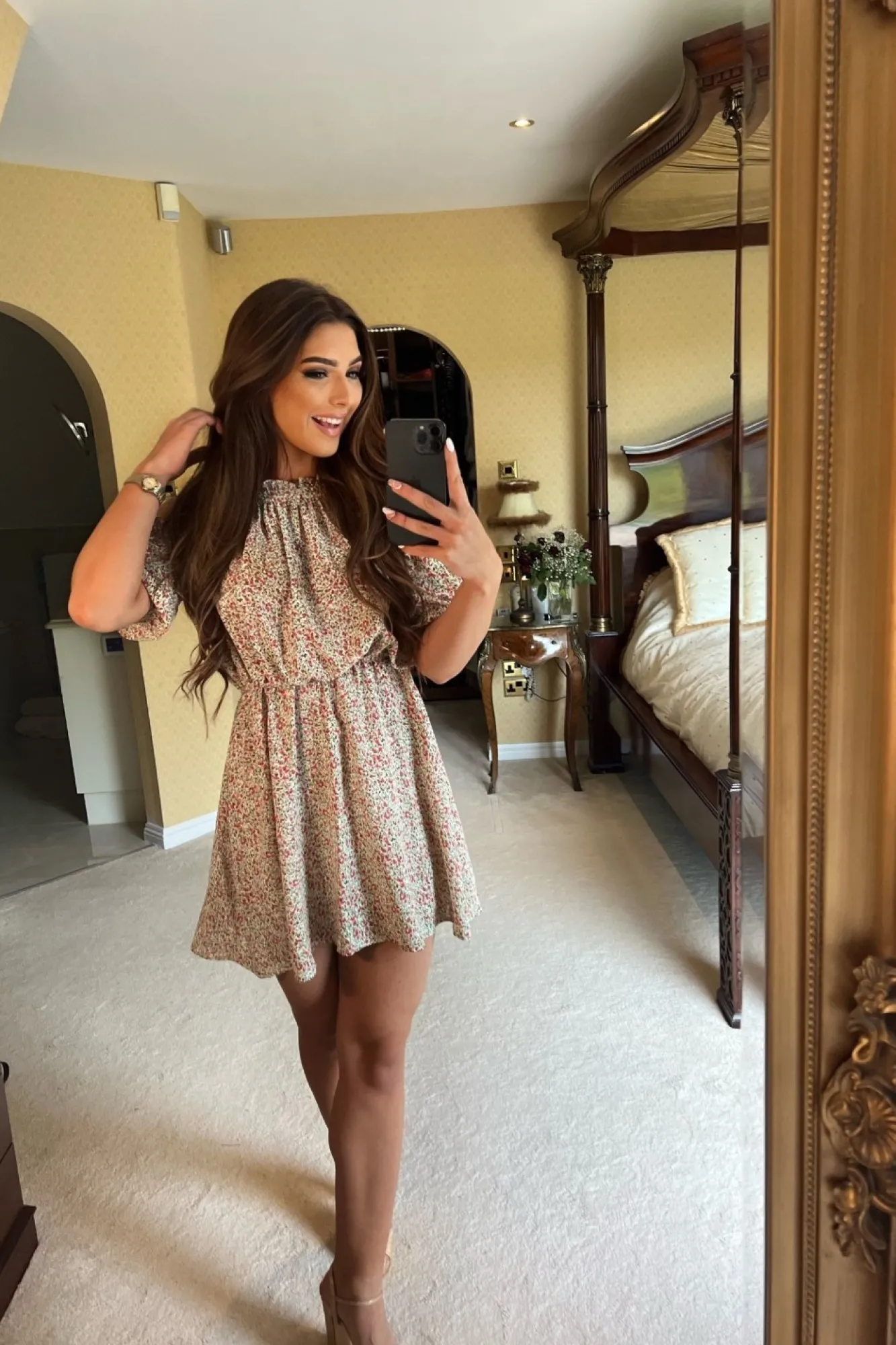 Mini Dresses^Double Second Cold Shoulder Floral Dress Multi