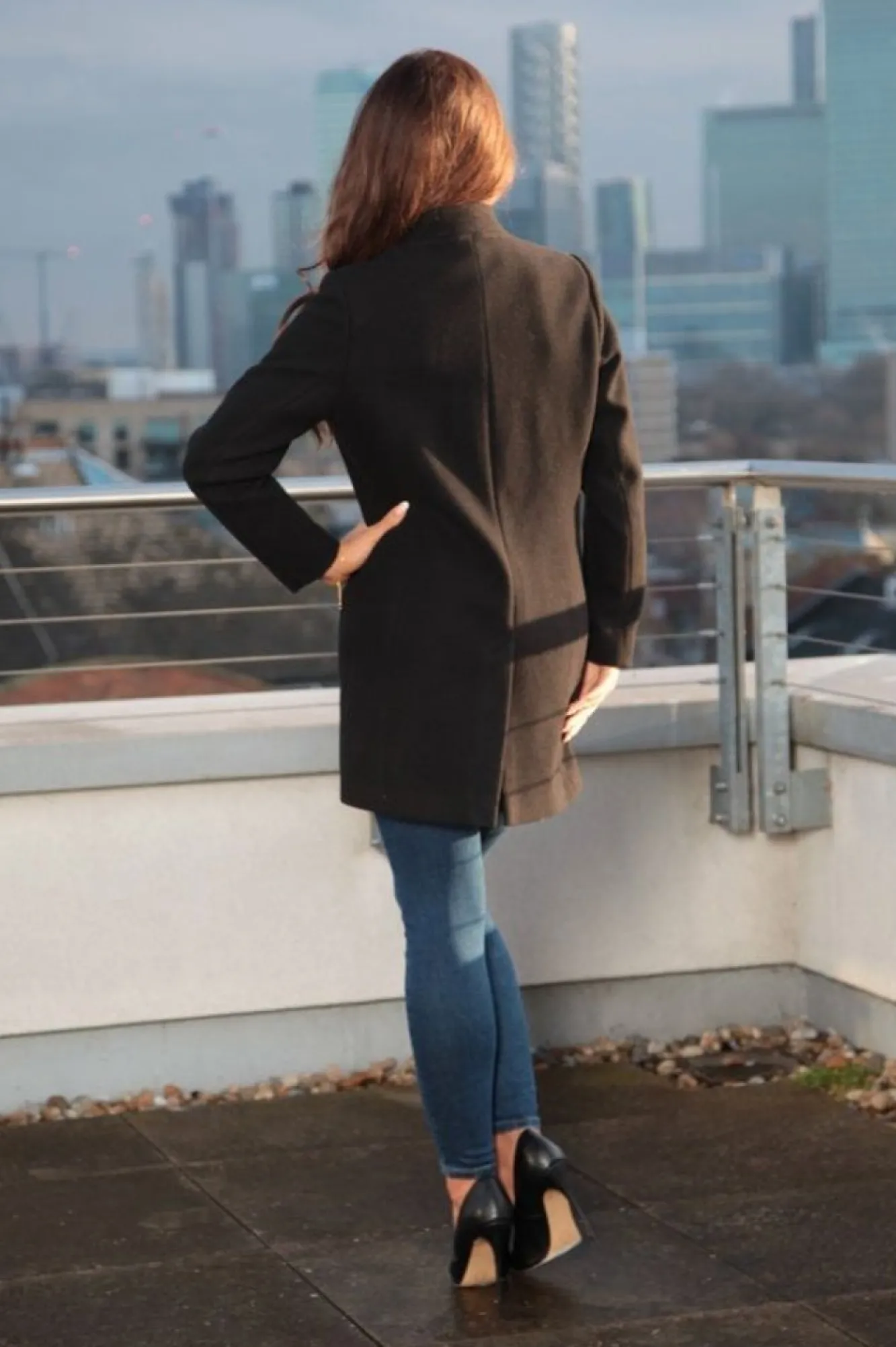 Outerwear^Double Second Faux Wool Notch Neck Coat Black