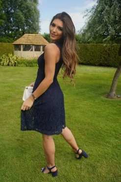 Mini Dresses^Double Second Fit And Flare Lace Dress Navy