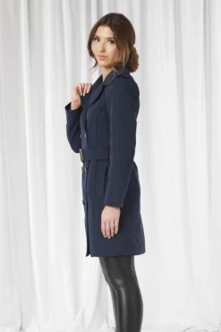 Outerwear^Double Second Fitted Trench Coat Navy