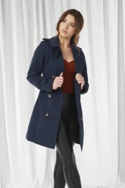 Outerwear^Double Second Fitted Trench Coat Navy