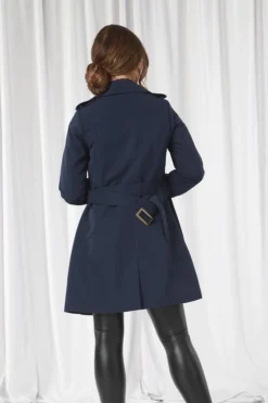 Outerwear^Double Second Fitted Trench Coat Navy