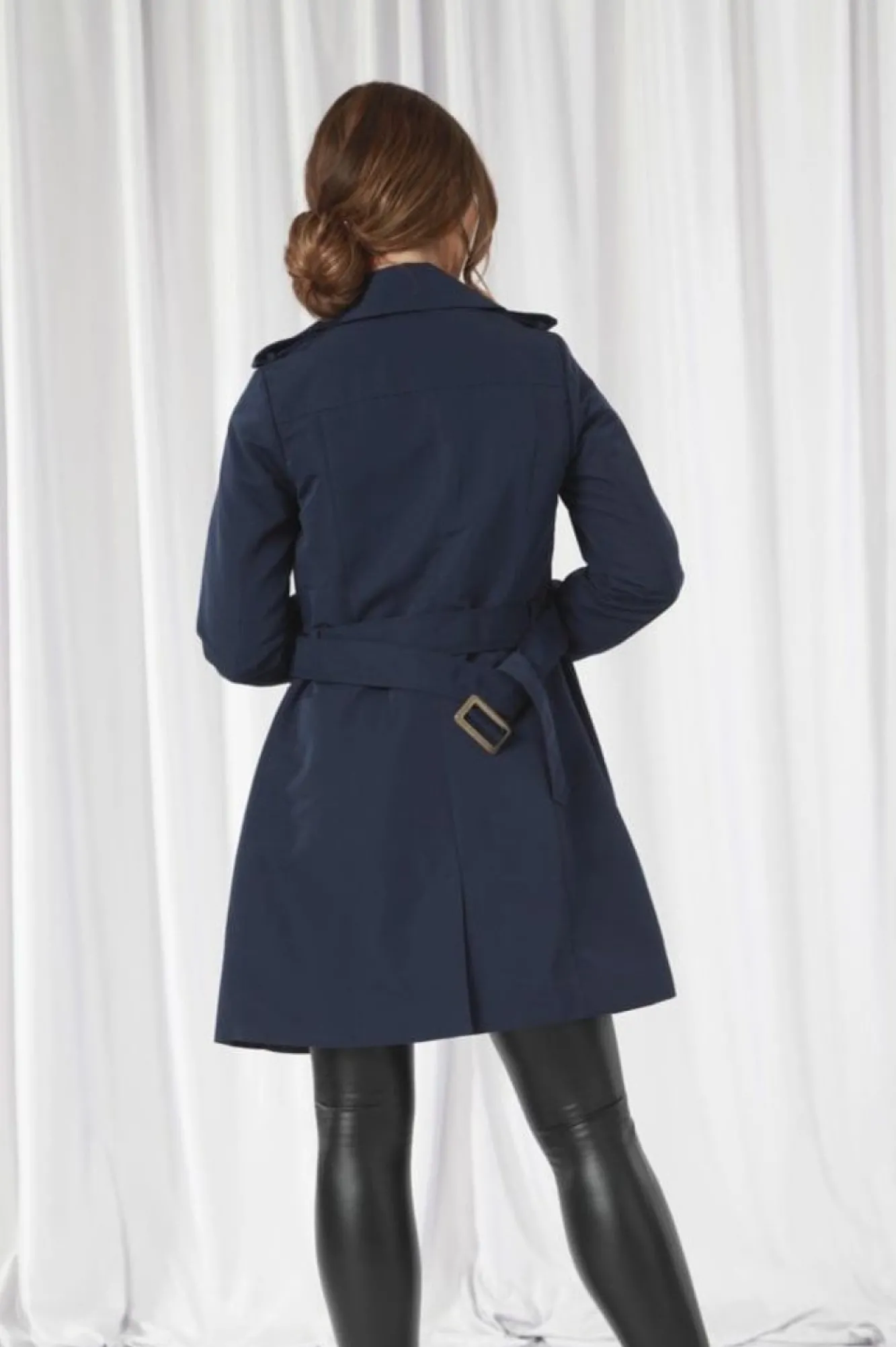 Outerwear^Double Second Fitted Trench Coat Navy