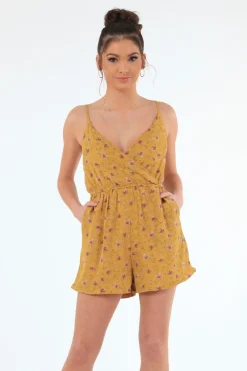 Jumpsuits^Double Second Floral Playsuit Yellow