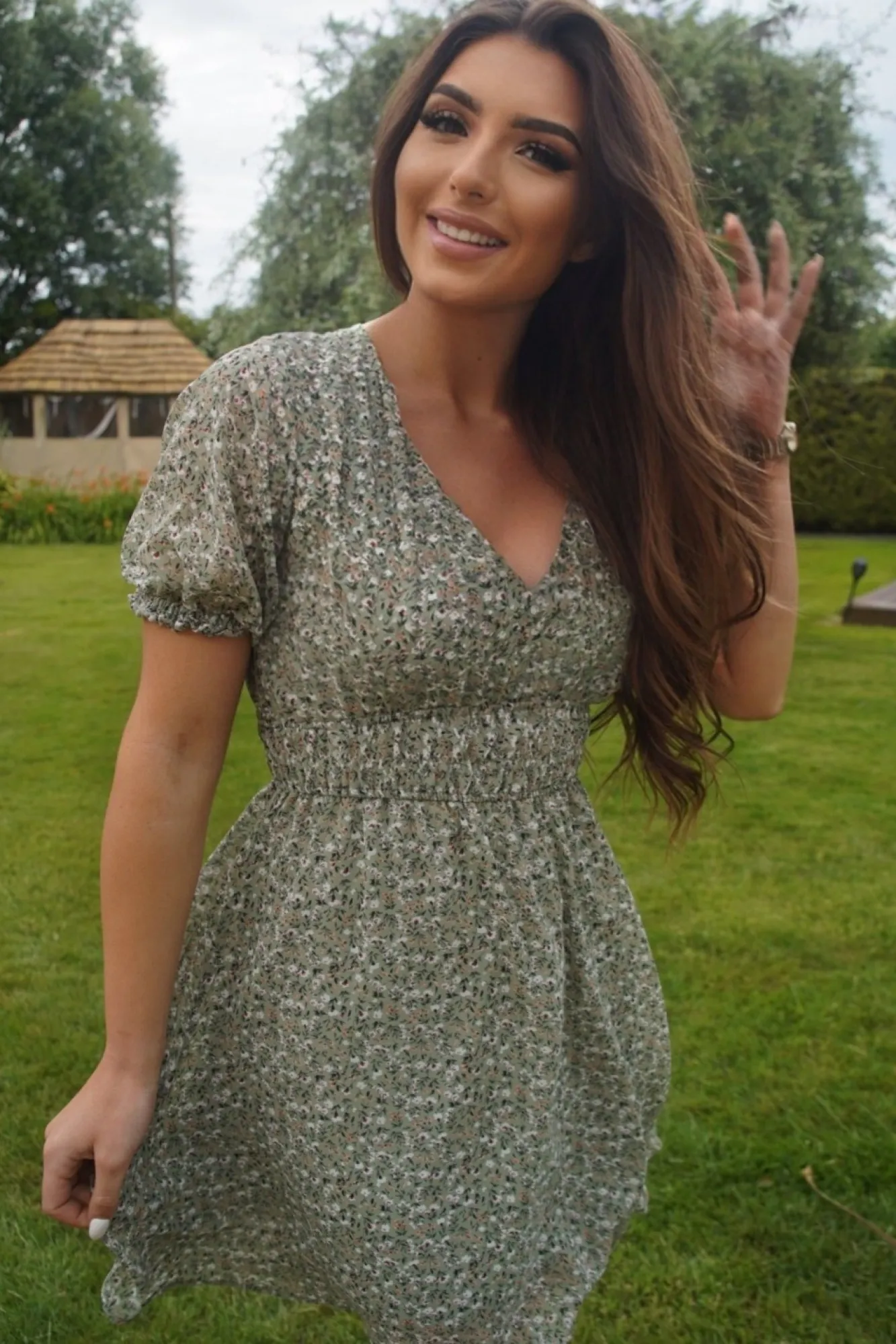 Mini Dresses^Double Second Floral Print Mini Dress Green