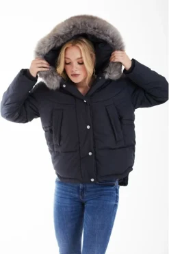 Outerwear^Double Second Grey Oversized Dip Back Puffer Charcoal
