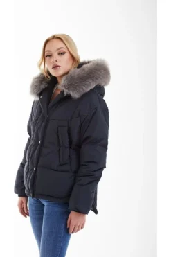 Outerwear^Double Second Grey Oversized Dip Back Puffer Charcoal