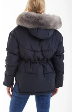Outerwear^Double Second Grey Oversized Dip Back Puffer Charcoal