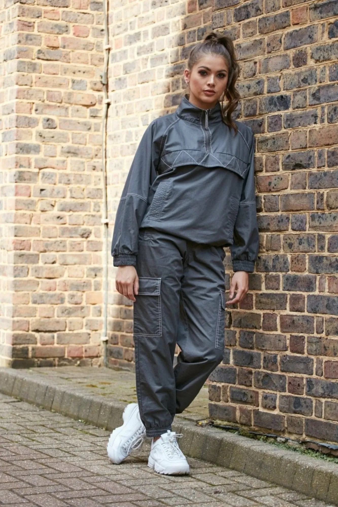 Trousers^Double Second Grey Washed Cargo Trouser Khaki