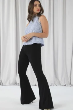 Blouses^Double Second Halter Neck Lace Top Blue