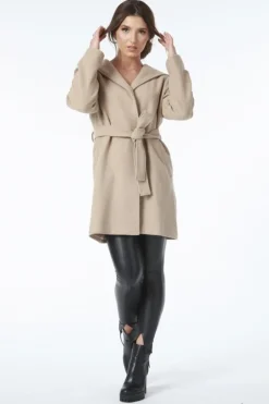 Outerwear^Double Second Hooded Wool Blend Wrap Coat Camel