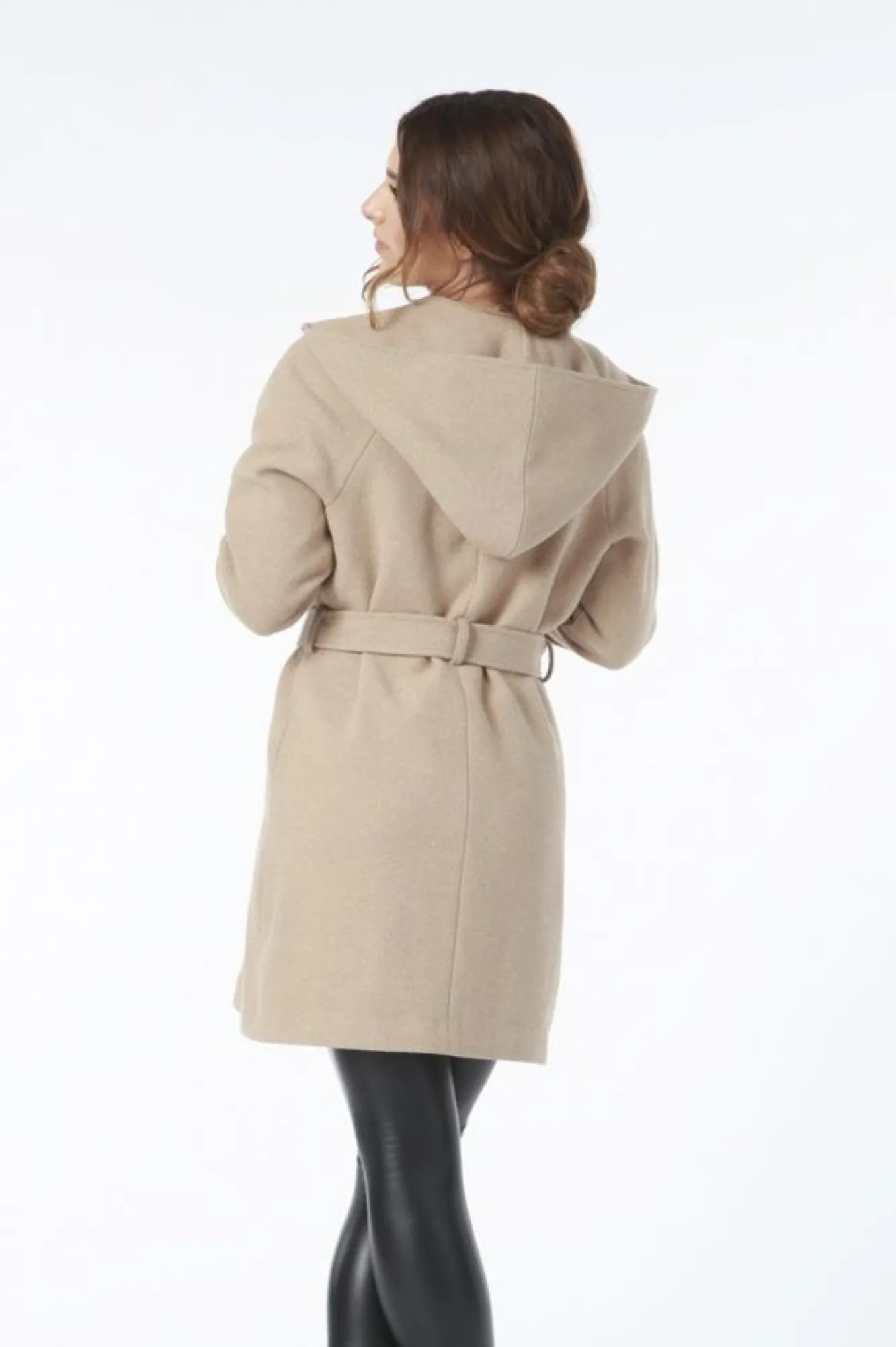 Outerwear^Double Second Hooded Wool Blend Wrap Coat Camel