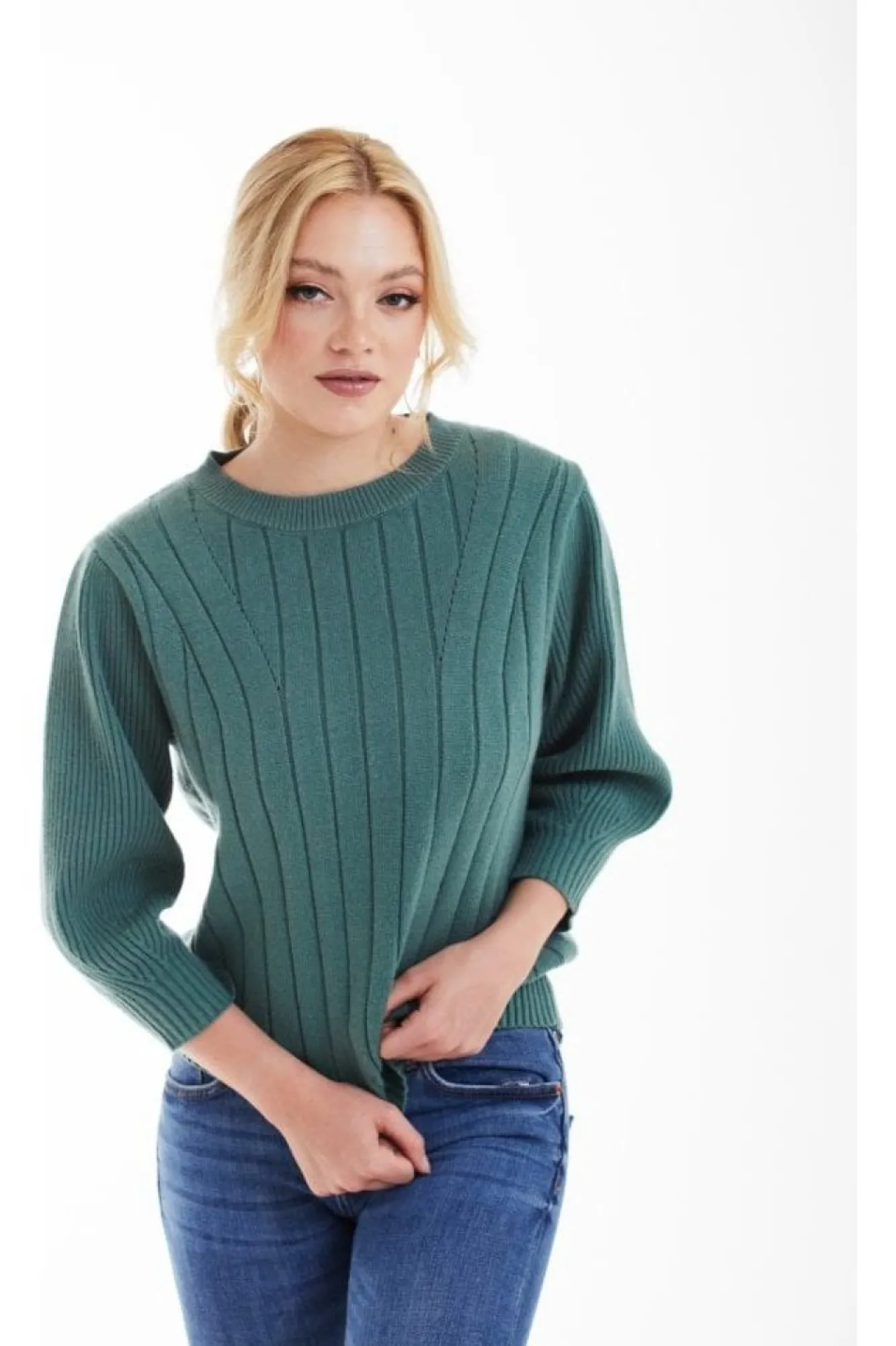 Jumpers^Double Second Knit Jumper Green