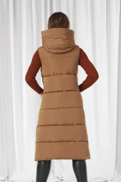 Outerwear^Double Second Long Lux Wrap Gilet Puffer Camel