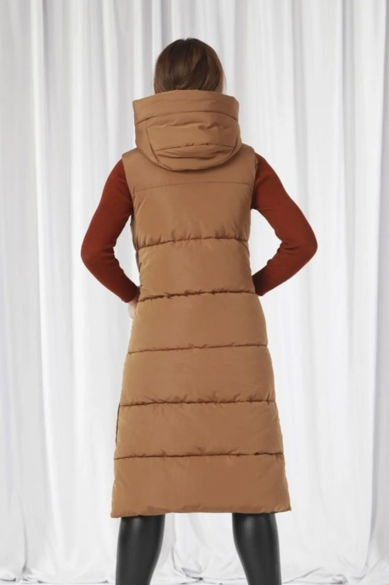 Outerwear^Double Second Long Lux Wrap Gilet Puffer Camel