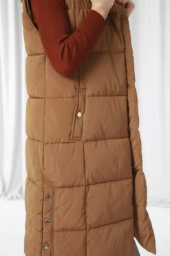 Outerwear^Double Second Long Lux Wrap Gilet Puffer Camel