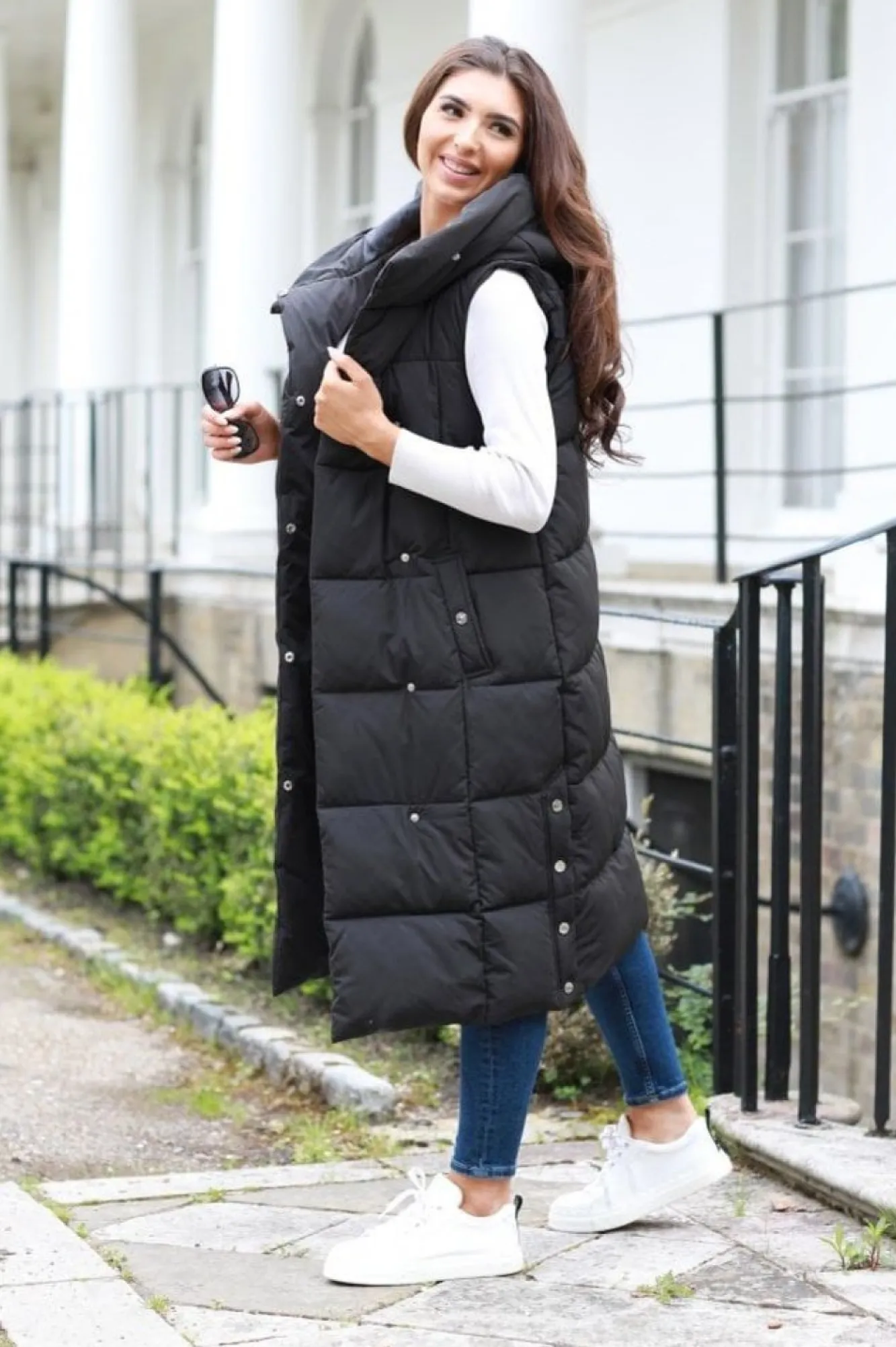Outerwear^Double Second Long Lux Wrap Gilet Puffer Black