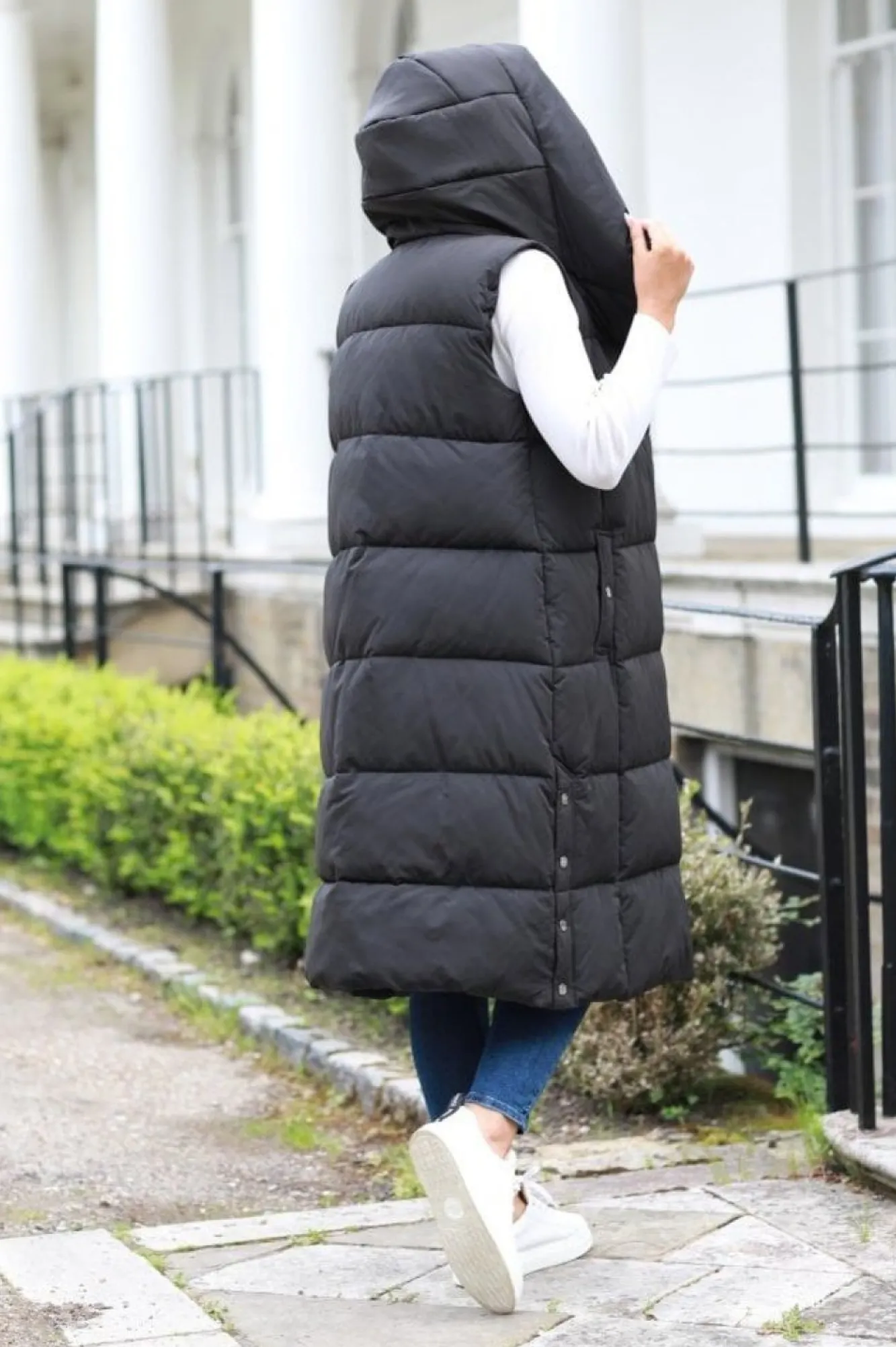 Outerwear^Double Second Long Lux Wrap Gilet Puffer Black