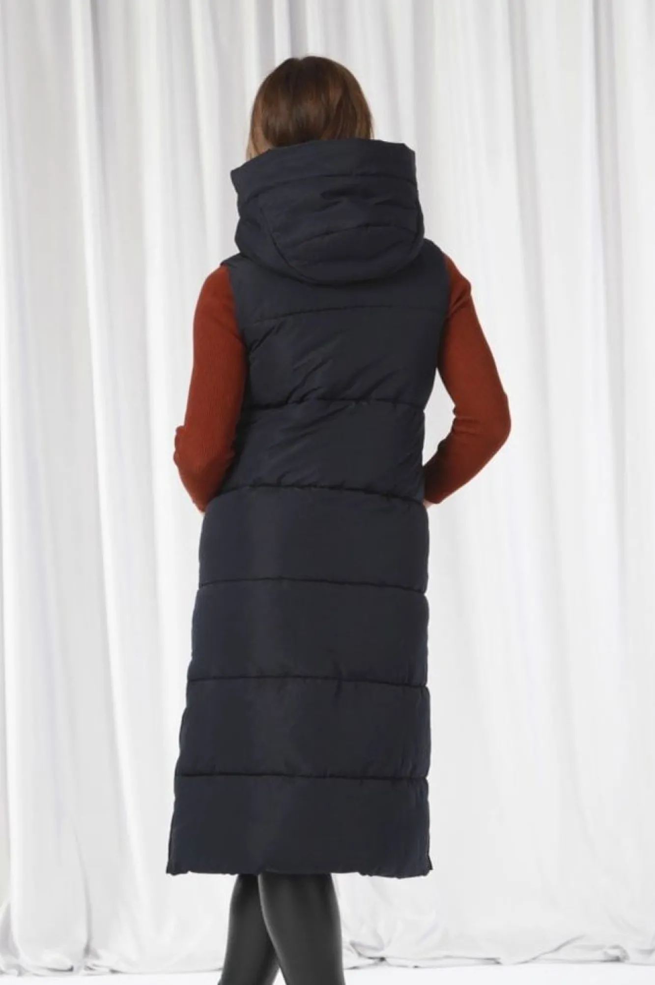Outerwear^Double Second Long Lux Wrap Gilet Puffer Navy