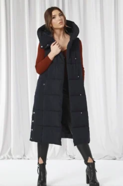 Outerwear^Double Second Long Lux Wrap Gilet Puffer Navy