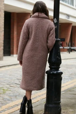 Outerwear^Double Second Longline Fur Teddy Coat Pink