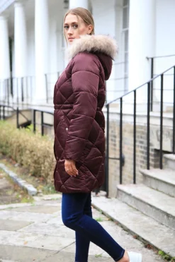 Outerwear^Double Second Lux Satin Long Puffer Coat Red