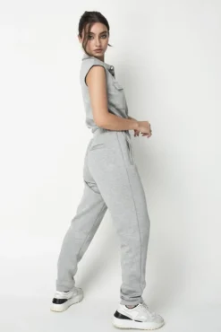 Jumpsuits^Double Second Marl Luxury Casual Jumpsuit Grey