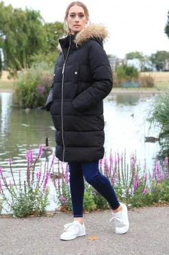 Outerwear^Double Second Oversized Long Duvet Coat Black