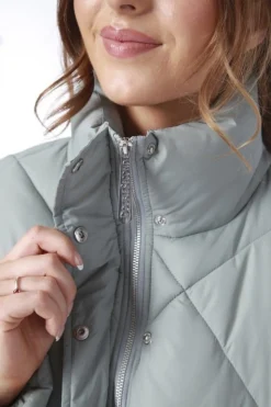 Outerwear^Double Second Quilted Cropped Jacket Sage